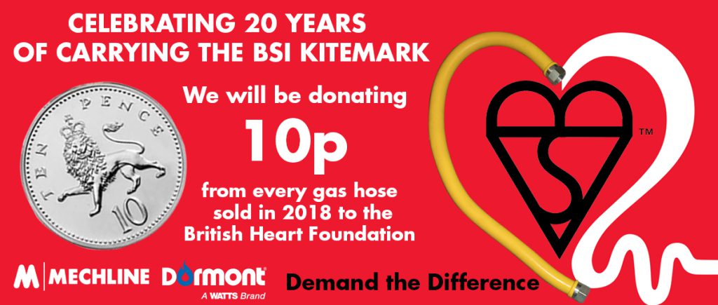 20 years of Dormont gas connectors keeping the BSI Kitemark