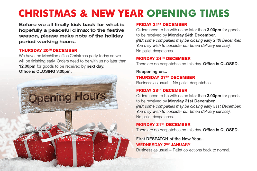 Christmas & New Year Opening Times