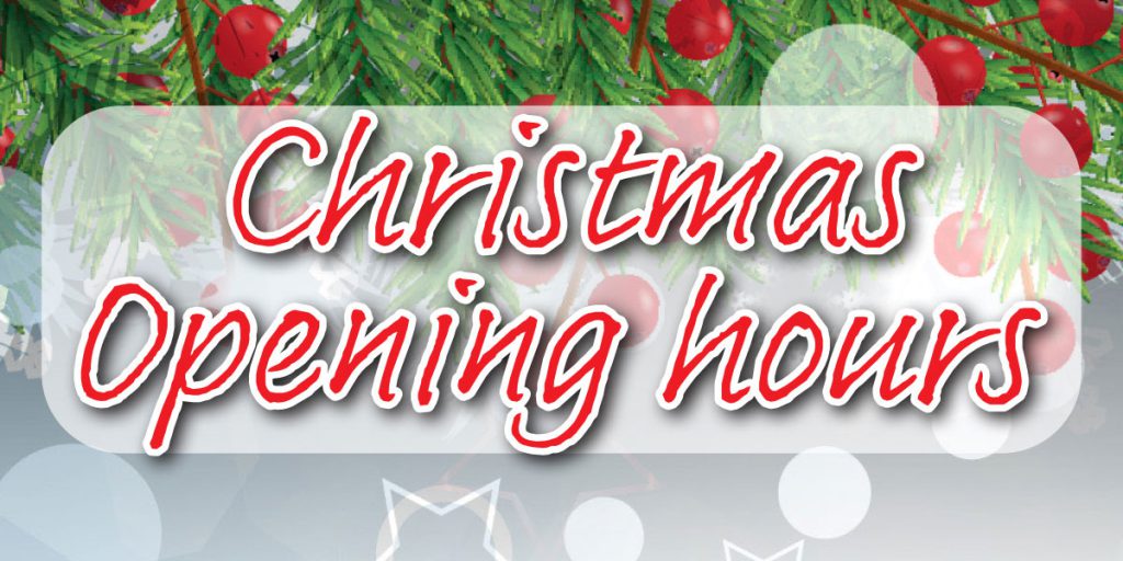 Christmas and New Year Opening Hours 202½2